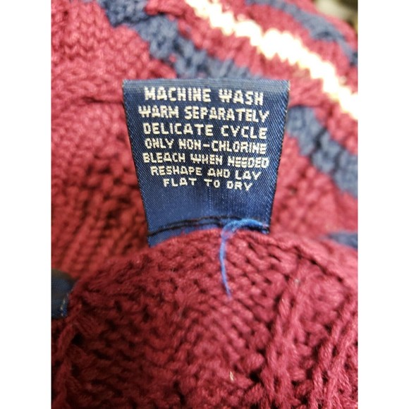 Men's Claybrooke Outdoors Patterned Crew Neck Sweater Size M Burgundy Cotton - Picture 7 of 7